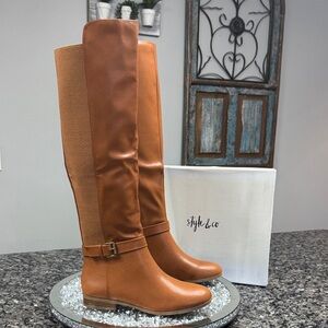 Style & Co Brown Kimmball Knee-High camel Boots with Buckle NEW 6.5